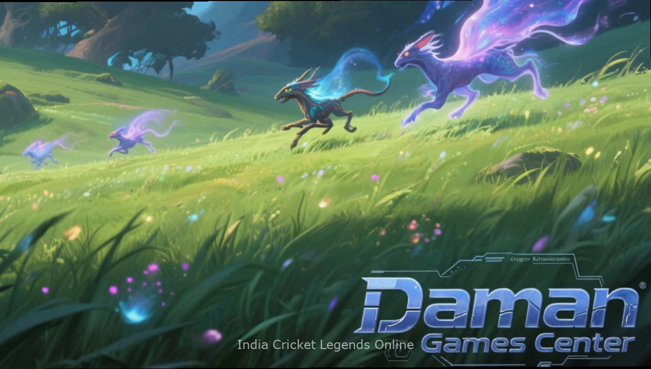 India Cricket Legends Online game cover showing Indian cricket players in action
