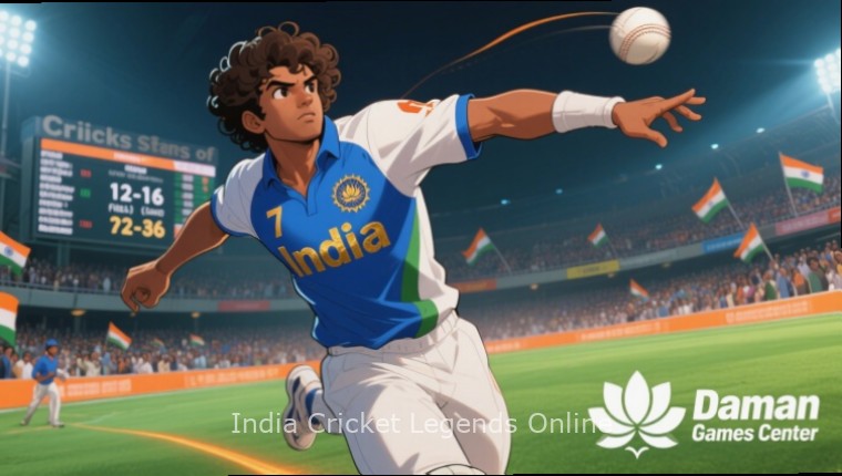 India Cricket Legends Online strategy guide illustration showing field placement and bowling tactics